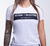 Camiseta feminina action | reaction , manga curta, marca: Future Jiu-Jitsu, cor branca, 100% algodão.