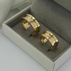 ALIANÇA 8MM - BANHO OURO 18K. ♡ C069 na internet