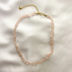 Choker Cascalho Quartzo Rosa