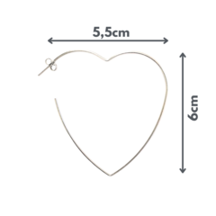 Brinco Argola Coração grande aço cirúrgico inox antialérgico na internet