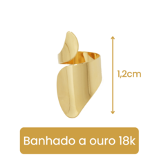 Anel ouro 18k Ajustável banhado liso feminino torcido moda - comprar online