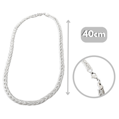 Conjunto chocker e pulseira 3 fios trançada banhado a prata na internet