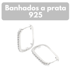 Brinco Argola Prata 925 Cravejada zircônia banhada clicker na internet