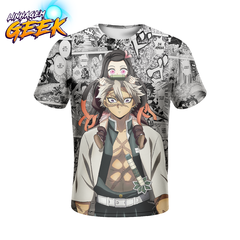 Camisa Mangá Sanemi Shinazugawa e Nezuko Kamado