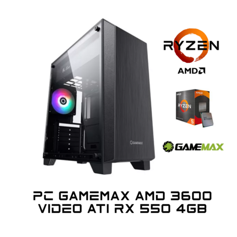 Pc Gamemax Amd Ryzen 5 3600 8gb Ssd 480gb Ati Radeon Rx550 4gb