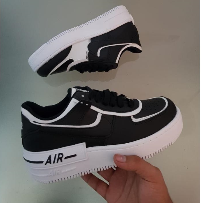 Air Force One Shadow Negras Blancas Zapas.Store