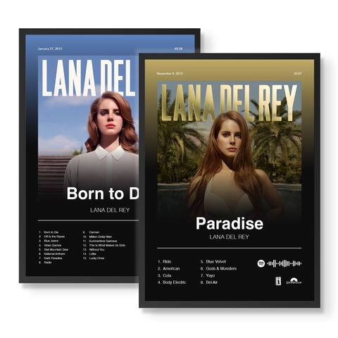 Quadro Personalizado Lana Del Rey com capa do álbum Born To Die