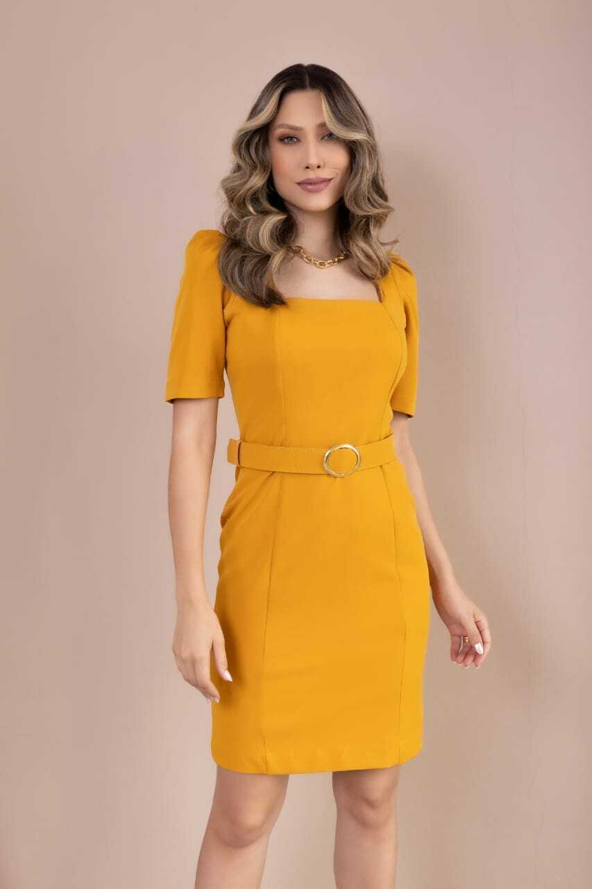 Vestido social best sale amarelo