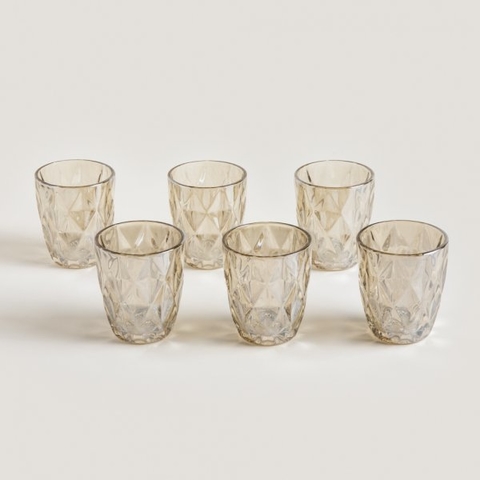 SET X 6 VASOS DE VIDRIO FUME KINGDOM - Sineta deco+home