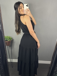 Vestido longo jasmin - Preto - Loja B'Mikaylla