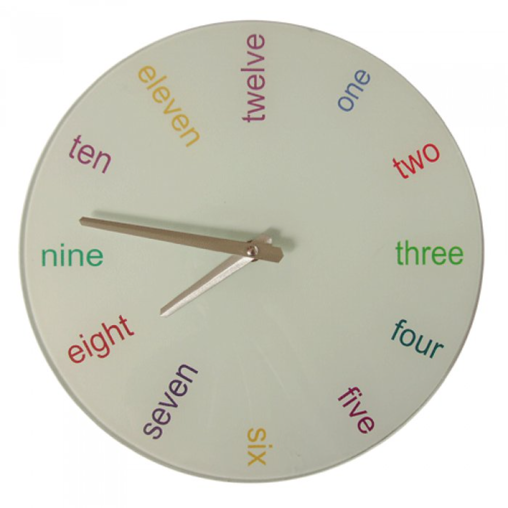 Reloj de pared en ingles sale