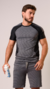 Camiseta masculina Recortes Cinza- 4437 - comprar online