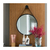Espelho Redondo Decorativo Com Moldura E Alça De Couro 33cm - comprar online
