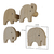 Conjunto 4 Ganchos Cabides Elefante De Madeira Para Parede - comprar online