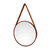 Espelho Redondo Decorativo Com Moldura E Alça De Couro 60cm - comprar online