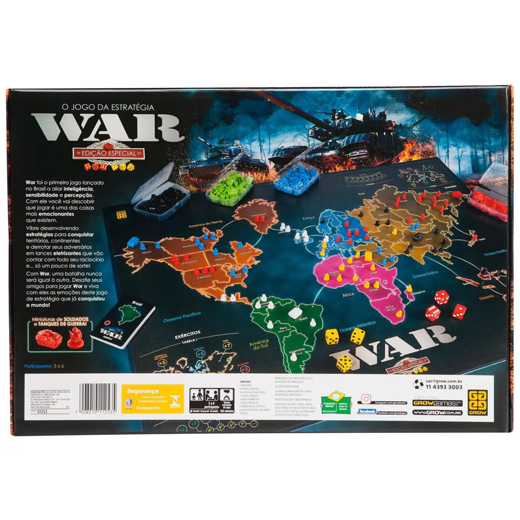 Jogo War de Estratégia Edição Especial Grow - Preto