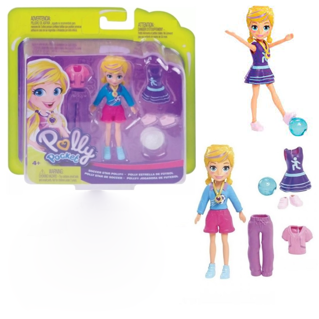 Kit Polly Pocket Jogadora de Futebol