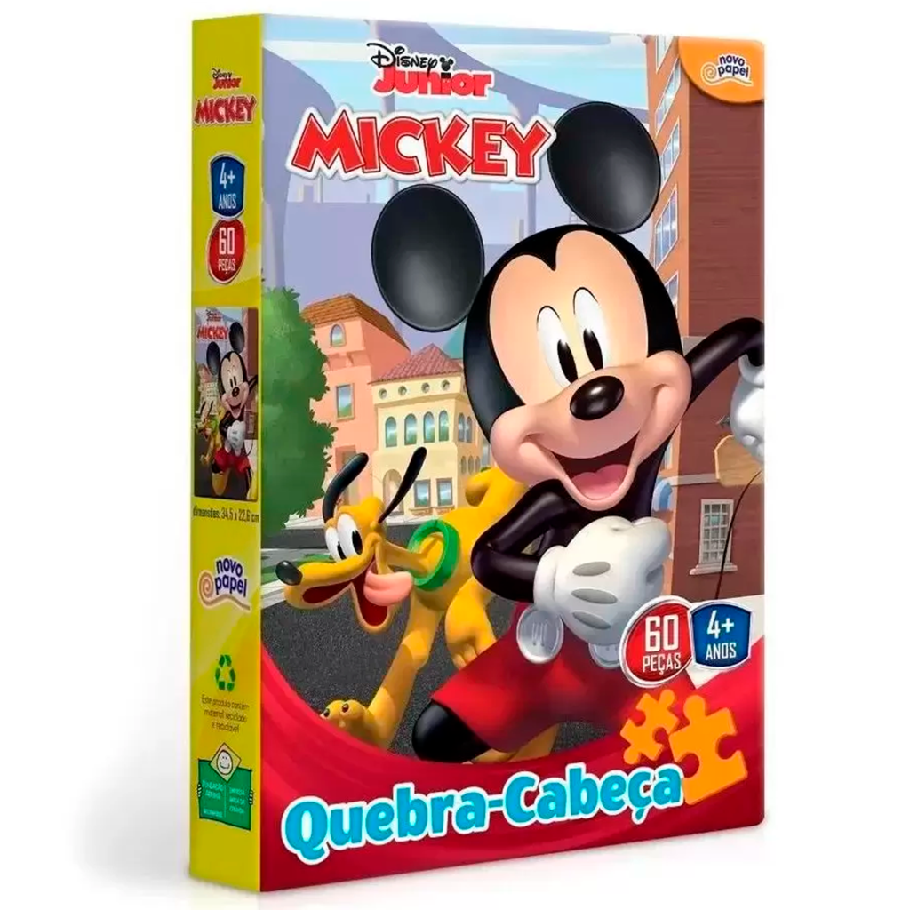 Quebra-Cabeça Mickey Disney Junior 60 Peças - Novo Papel
