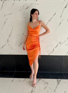 VESTIDO AGUS SATIN ORANGE - comprar online