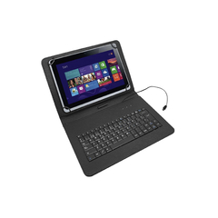 Funda para Tablet 9" 10" 10.1" 10.2" 10.3" 10.4" con teclado por cable Micro USB