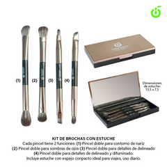 Kit estuche 4 pinceles para sombras BH006101