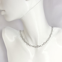 Choker Corações Entrelaçados em Aço Inox