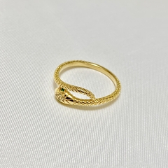 Anel de Cobra Texturizada Semijoia Ouro 18K - comprar online