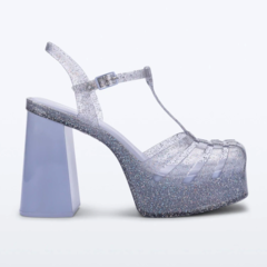 SALTO MELISSA PARTY HEEL - PRATA/TRANSPARENTE