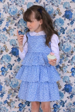 Vestido mini floral azul
