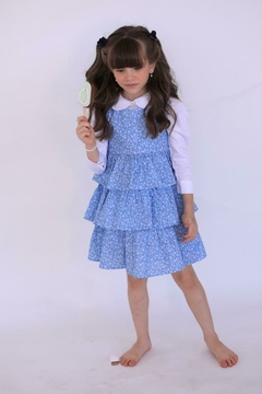 Vestido mini floral azul - comprar online
