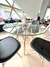 Mesa redonda de vidrio de 1m - tienda online