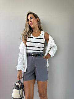 Regata Canelada Listras - BM STORE Moda Feminina e Vestuário