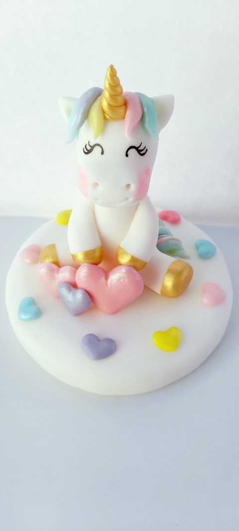 Adorno de torta Unicornio corazón + vela