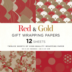 Gift Wrapping Paper - Papel de envolturas - Oro y Rojo - comprar online