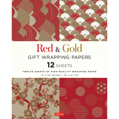 Gift Wrapping Paper - Papel de envolturas - Oro y Rojo en internet