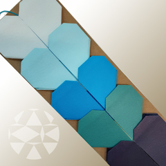 Guirnalda de corazones x 5 - Escala de Azules Duocolor