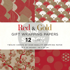 Gift Wrapping Paper - Papel de envolturas - Oro y Rojo