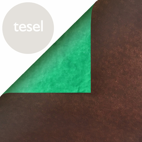 Tesel Tissue-Foil Duo - Papel Sandwich - Tierra Verde Oscuro