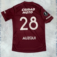 Camiseta Lanus 2022 titular Copa Libertadores #28 Auzqui en internet