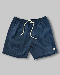 Short veludo Lemon azul marinho