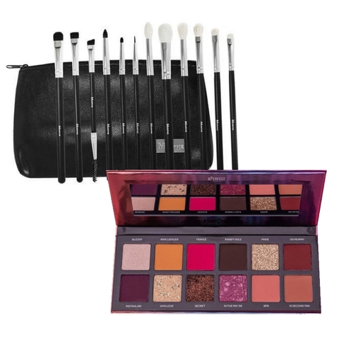 Kit 12 Piece Eye Brush Set N 702 Morphe + Manifest Palette Bperfect