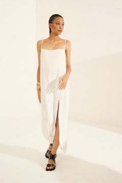 Vestido Longuete Reto Amalfi Off White