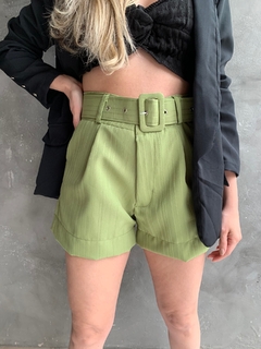 shorts alfaiataria verde