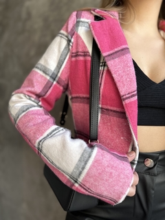 Imagem do Blazer cropped flanelado - rosa