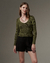 Blusa Tricot Modal Alana Bicolor Verde