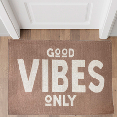 Tapete Capacho Antiderrapante Good Vibes Only Trends 0,40 X 0,77cm