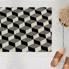 Tapete Cotton Estampa Muro 3D Cinza Escuro 0,60 X 0,45 - loja online