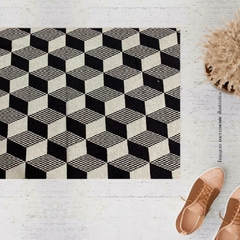 Imagem do Tapete Cotton Estampa Muro 3D Cinza Escuro 0,60 X 0,45