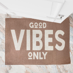 Tapete Capacho Antiderrapante Good Vibes Only Trends 0,40 X 0,77cm - comprar online