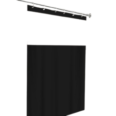 Cortina Box de PVC C/ Visor e Ganchos 1,98x1,38m - Soul de Casa - Loja de Decoração e Utilidades Domésticas